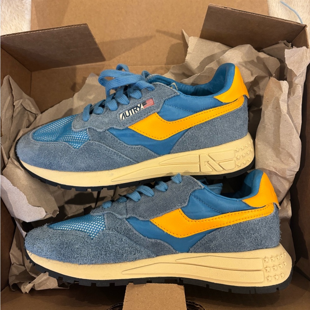Autry Blue & Yellow Suede Runner Sneakers - Women's - Picture 6 of 6